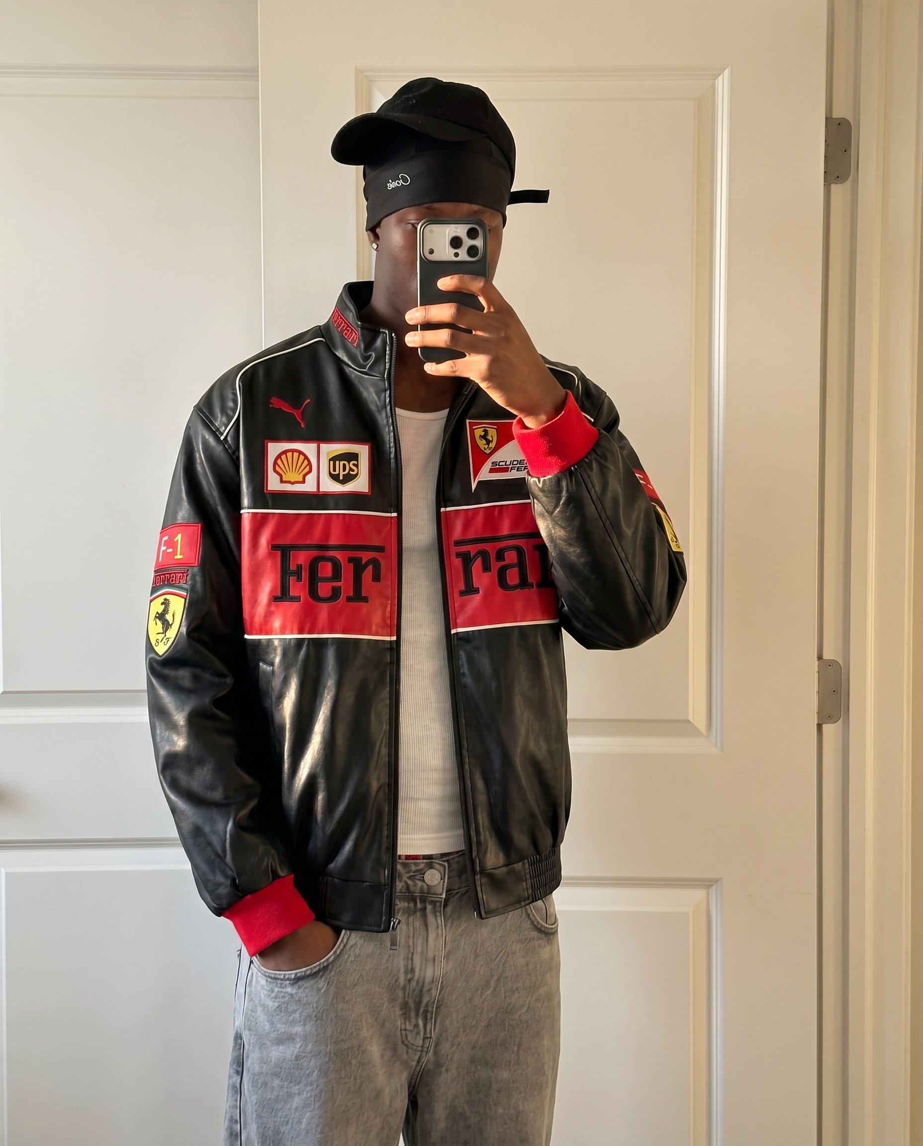 Ferrari F1 Vintage Leather Jacket - Red Edition