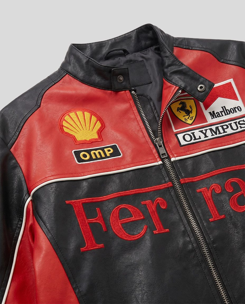 Ferrari F1 Vintage Racing Leather Jacket - Olympus Edition