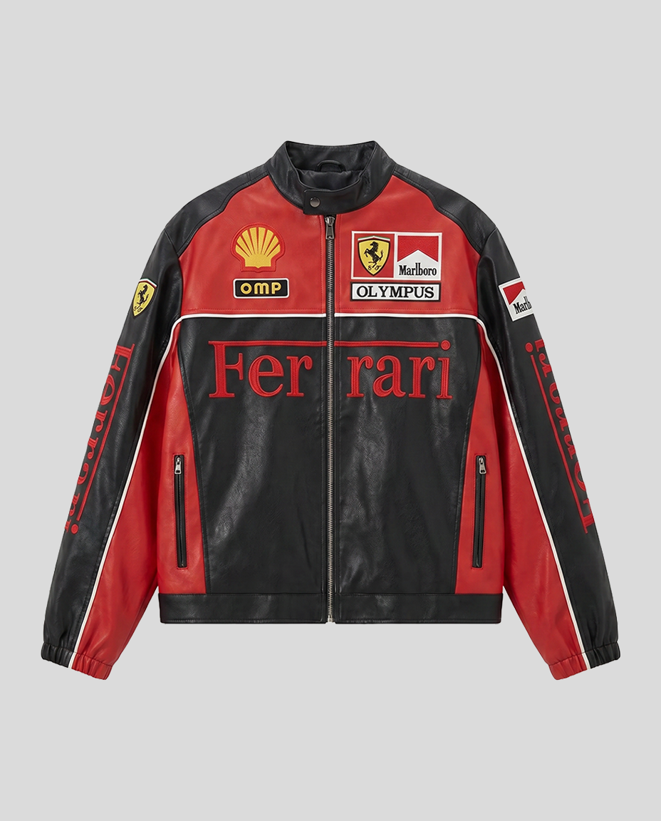 Ferrari F1 Vintage Racing Leather Jacket - Olympus Edition