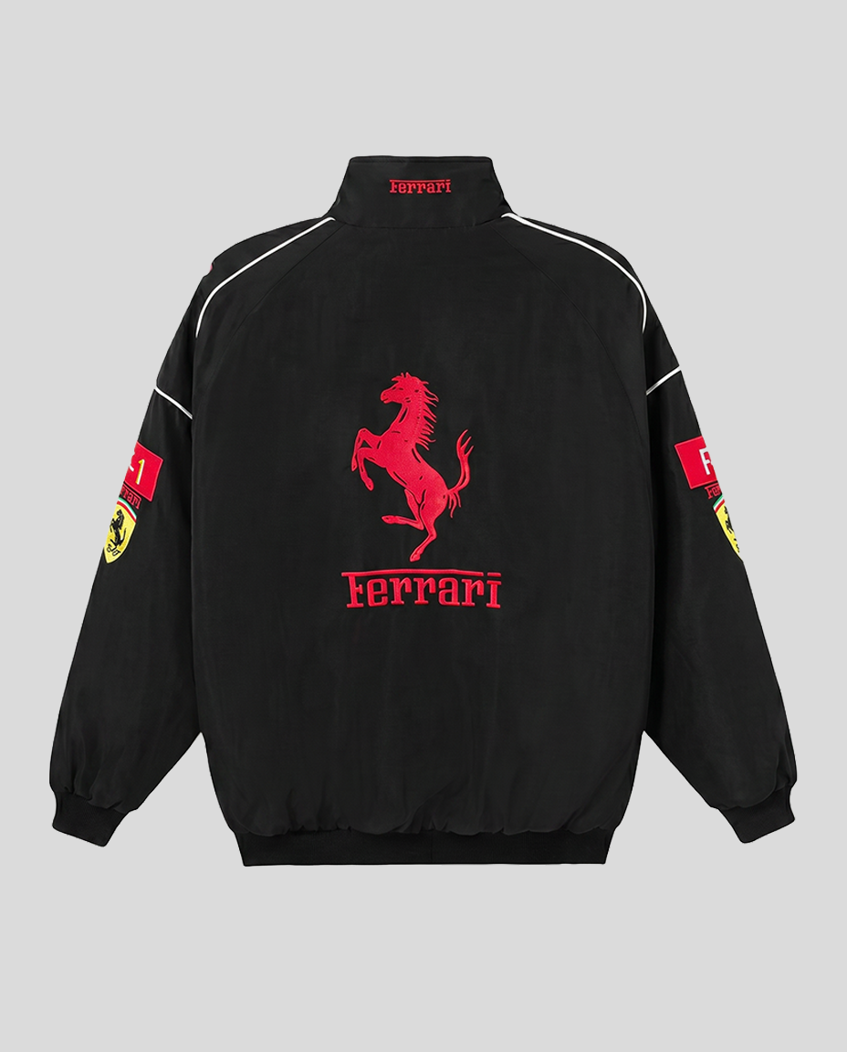 Ferrari F1 Vintage Racing Jacket - Black & White